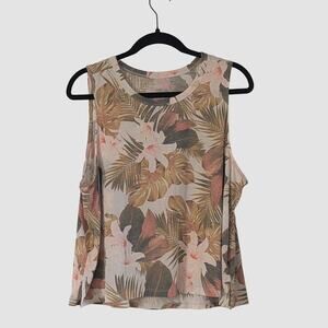 Old Navy Active Go Dry Tank  XL Tropical Floral Lightweight Athletic Sleeveless